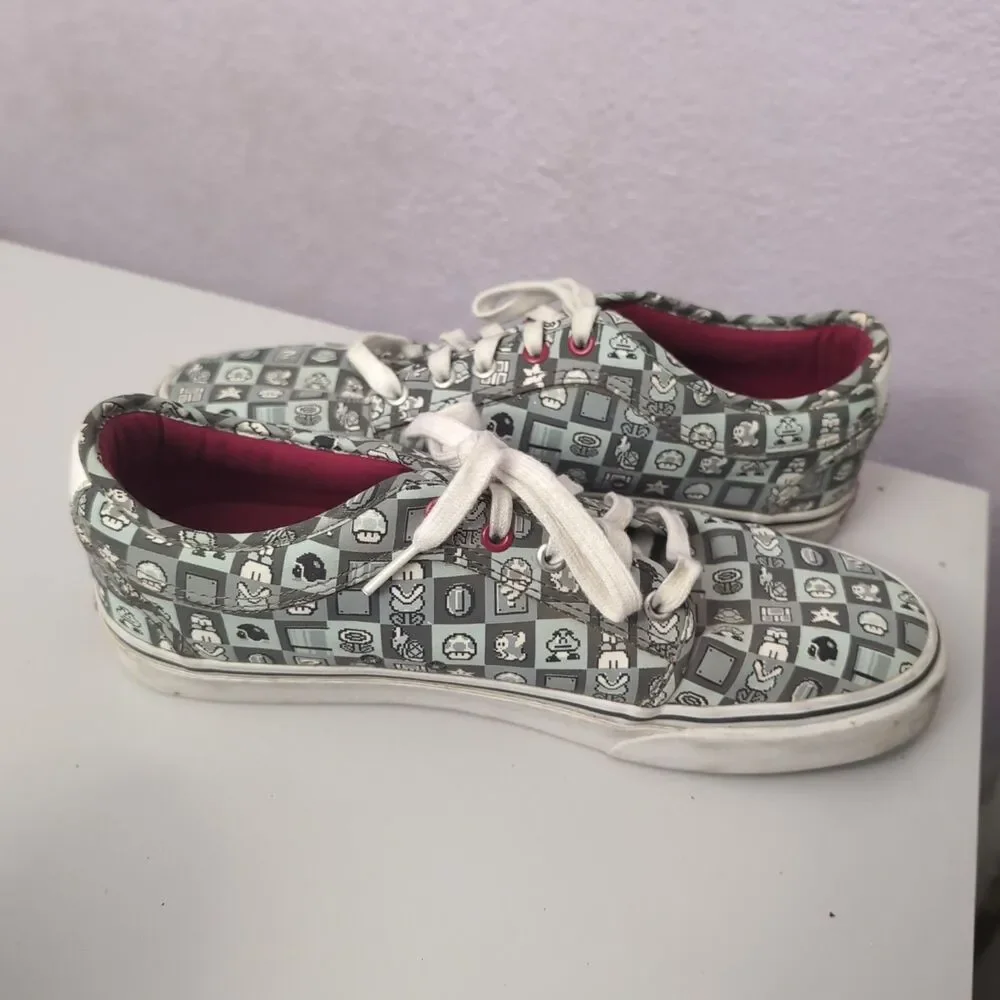VANS x NINTENDO Check Chukka Low Shoes Mens Size 10 AOP Super Mario Bros
